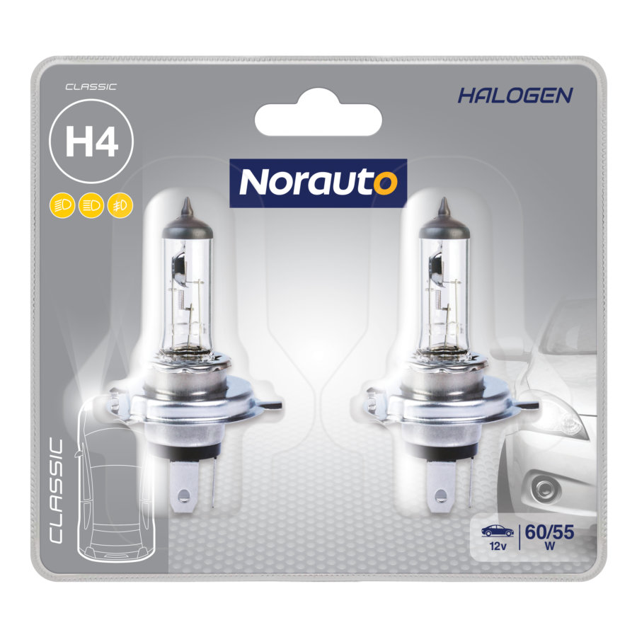 2 Ampoules H4 Norauto Classic