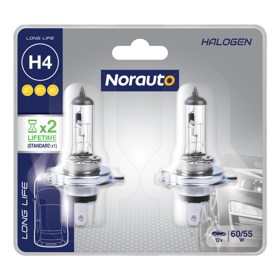 2 Ampoules H4 Norauto Longlife