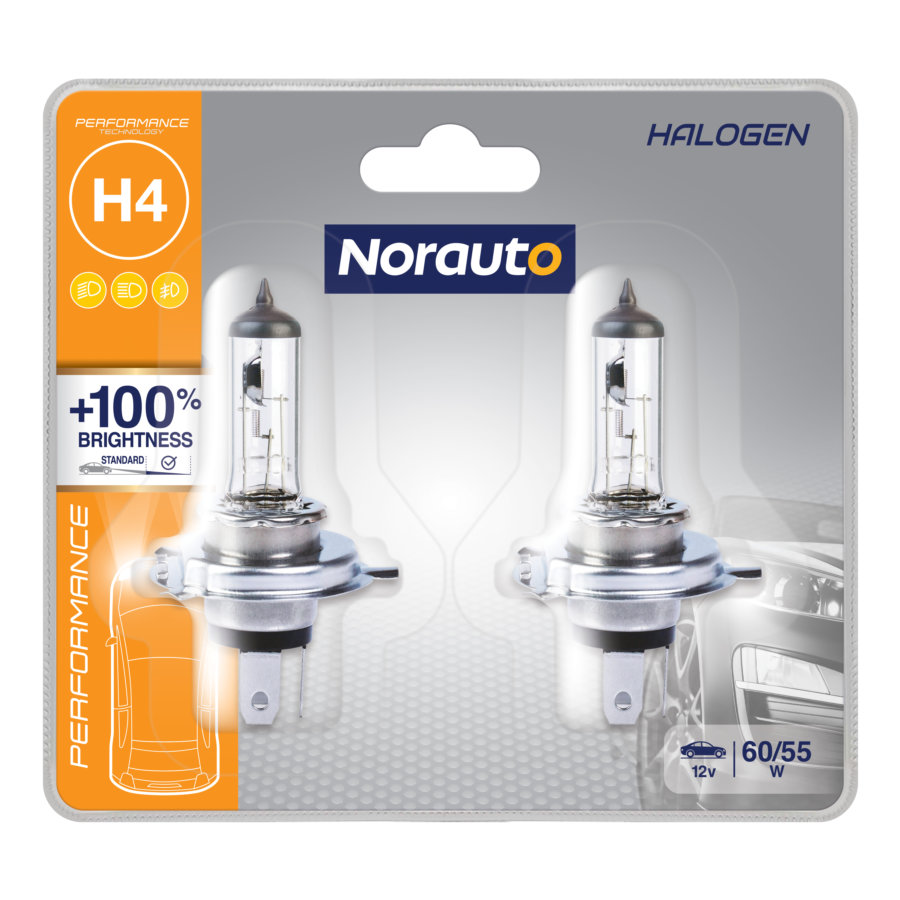 2 Ampoules H4 Norauto Performance +100%