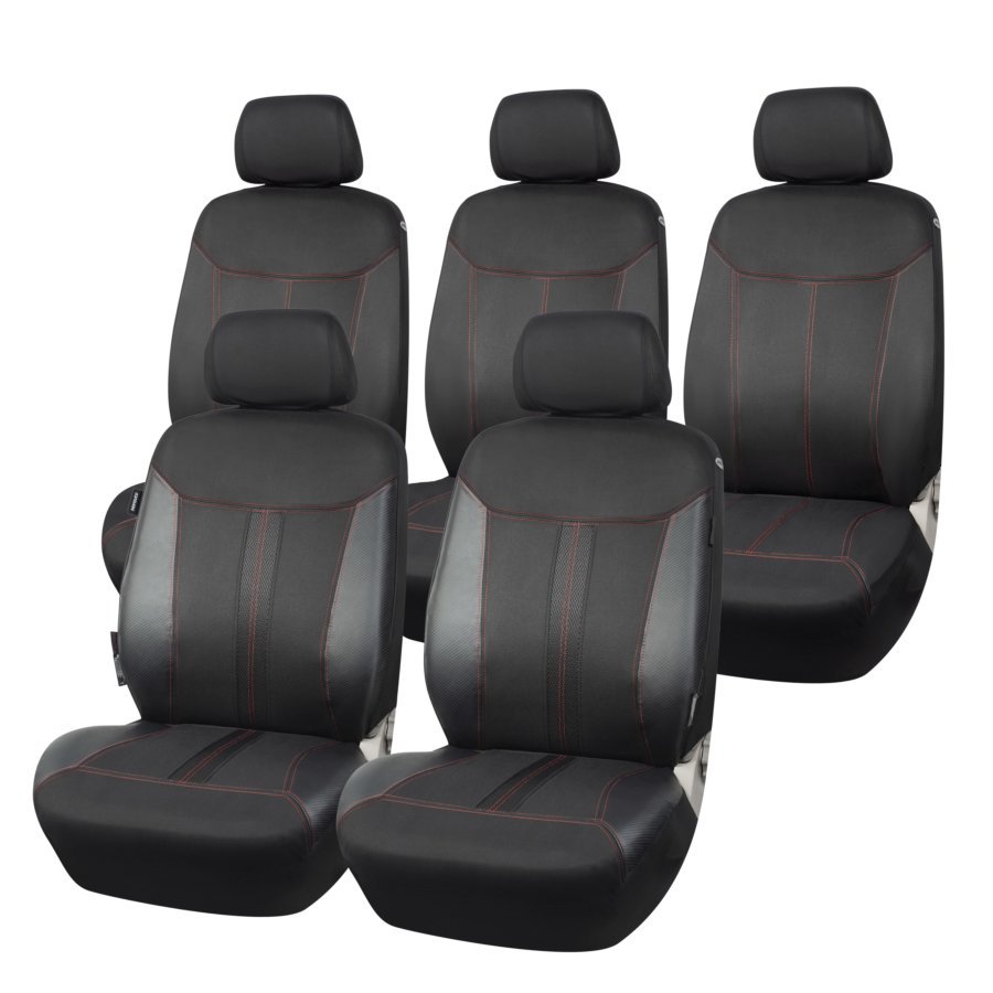 Jeu Complet De Housses Universelles Voiture Norauto Mars Noir Et Rouge Avec