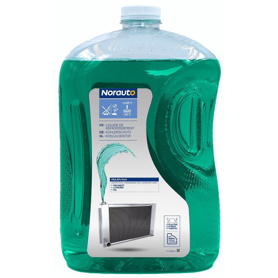 Liquide de refroidissement vert bleu -35°C NORAUTO 5 L, liquide de refroidissement voiture 2026