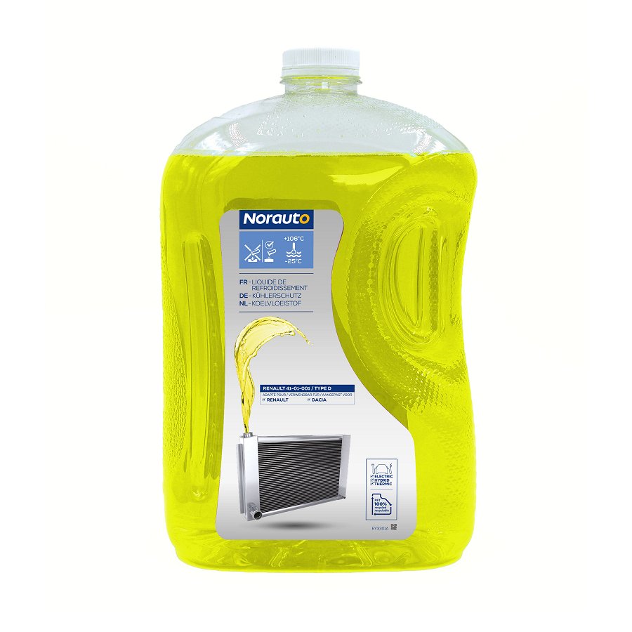 Liquide de refroidissement jaune -25°C NORAUTO 5 L, liquide de refroidissement voiture 2026