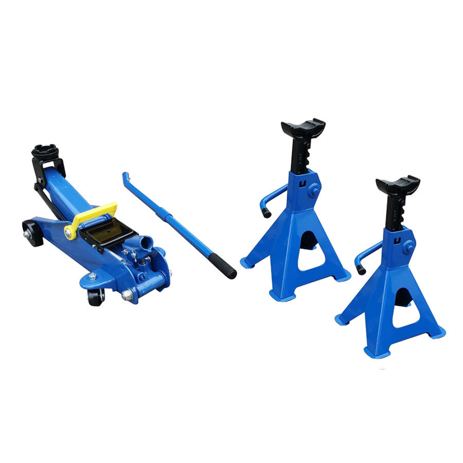 Cric Hydraulique Rouleur 1,8 T + 2 Chandelles 2 T