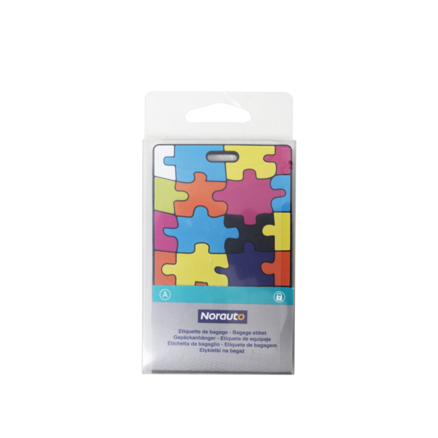 Étiquette de bagage imprimée à rayures, Puzzle, porte-carte