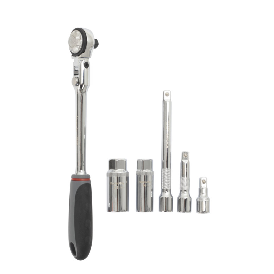 Kit 6 pièces pour clé à bougie et à cliquet 6 pans 16 et 21 mm carré 3/ ...