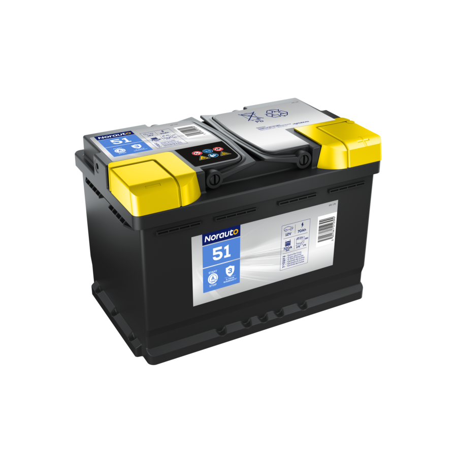 Batterie Start Stop NORAUTO AGM BV51 70 Ah 720 A Norauto