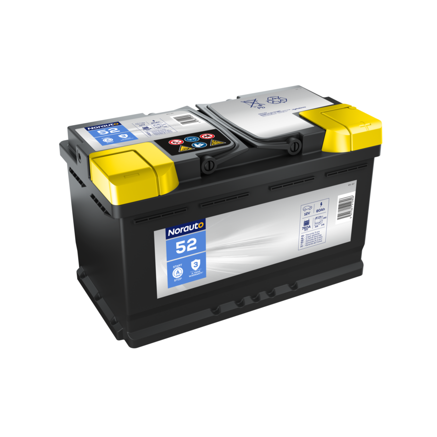 Batterie Start & Stop NORAUTO AGM BV52 80 Ah - 760 A - Norauto