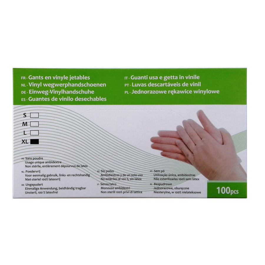 Lot De 100 Gants Jetables Pvc. Taille Xl