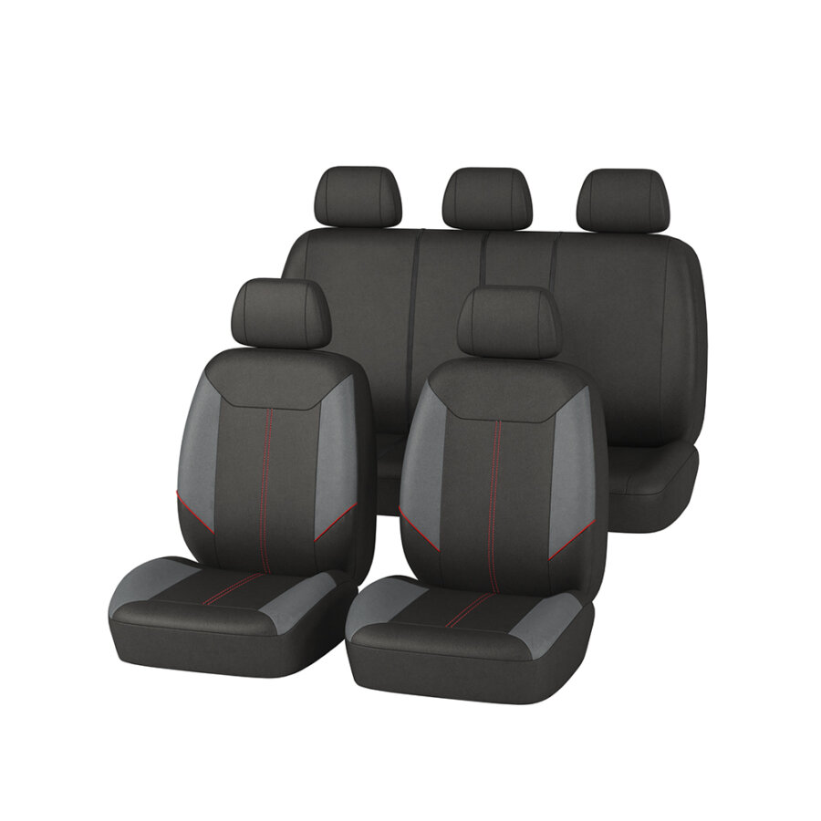 Jeu Complet De Housses Universelles Voiture Norauto Hathor Noir Et Gris Avec