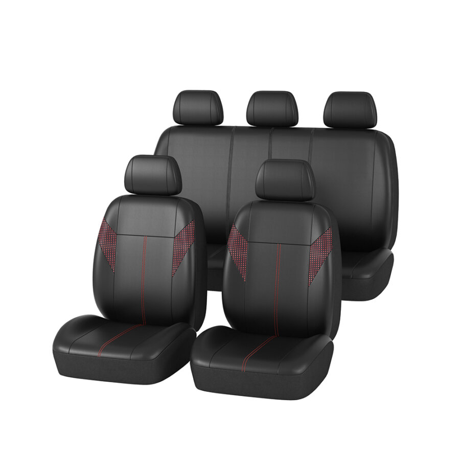 Jeu Complet De Housses Universelles Voiture Norauto Sedna Noir Et Rouge Avec
