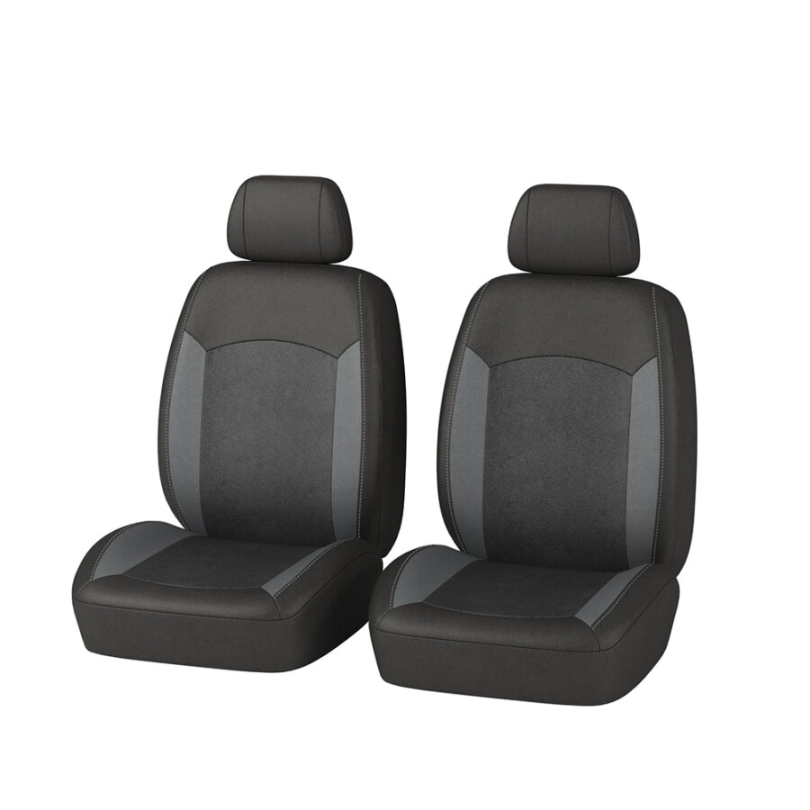 Jeu De 2 Housses Universelles Sièges Avant Voiture Norauto Ganimede Noir Et Gris Avec