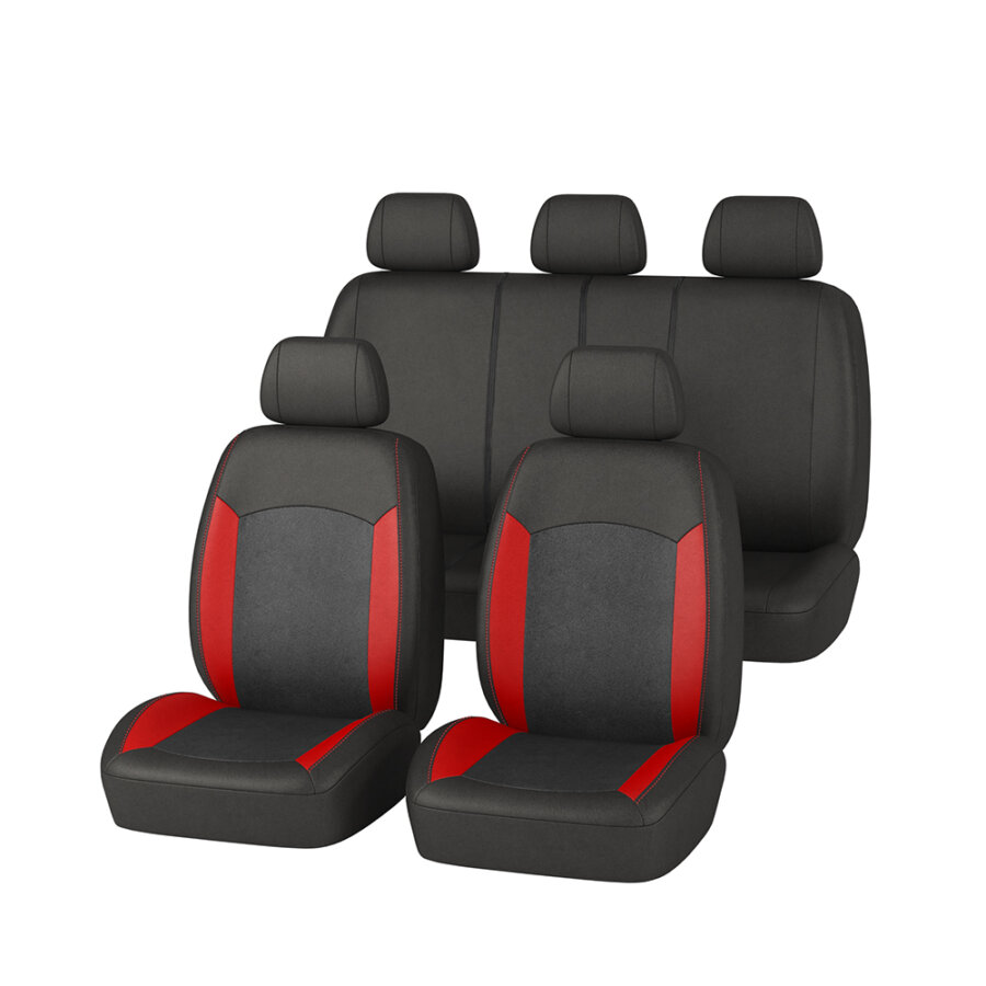 Jeu Complet De Housses Universelles Voiture Norauto Deimos Rouge Et Noir Avec