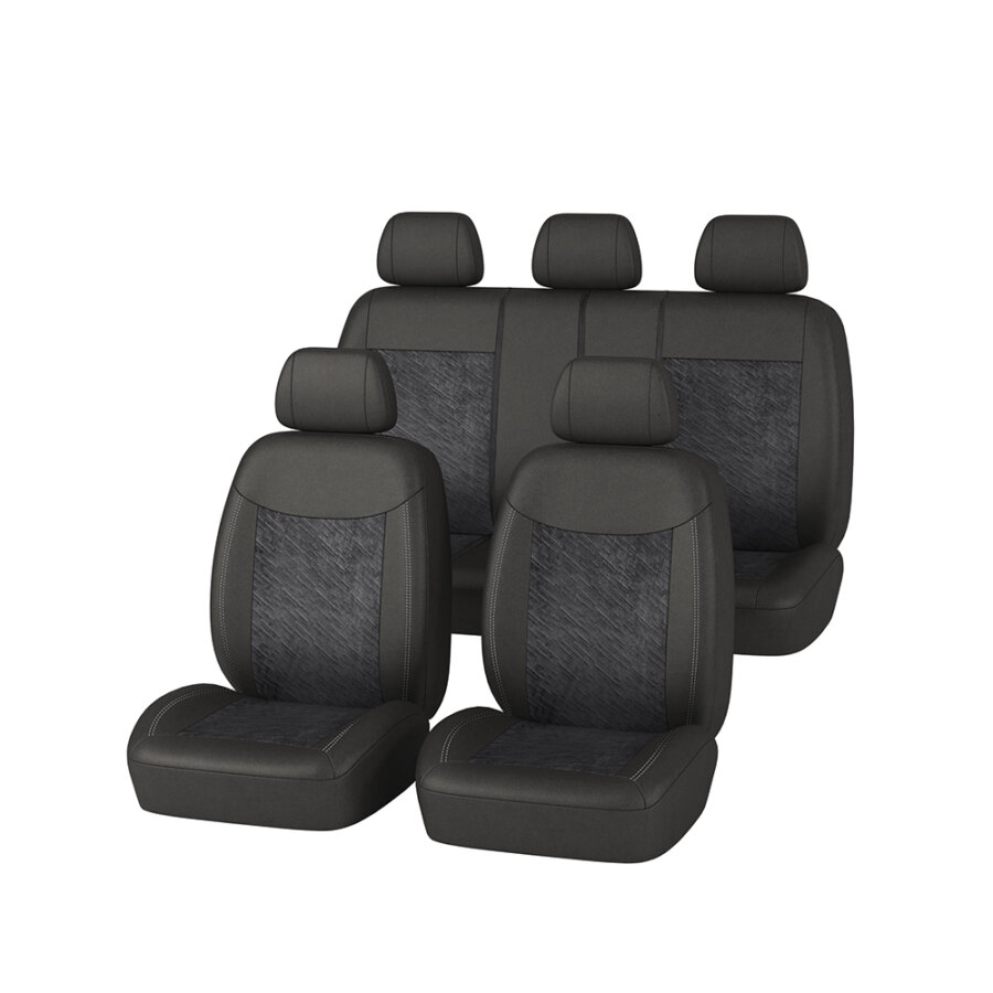 Jeu Complet De Housses Universelles Voiture Norauto Titan Noir Et Gris