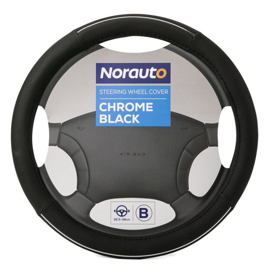Couvre Volant Norauto Noir Et Chrome