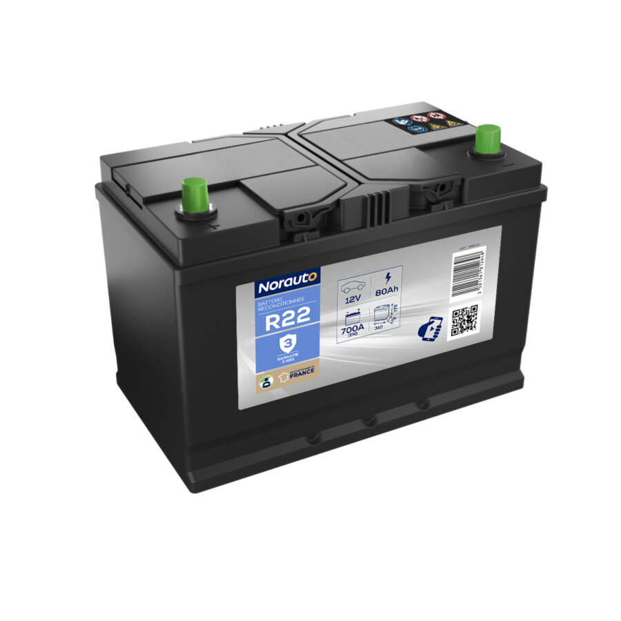 Batterie Reconditionnée Norauto R22 80 Ah - 700 A