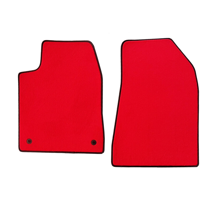 2 Tapis Avant Sur Mesure Rouge En Moquette Couture