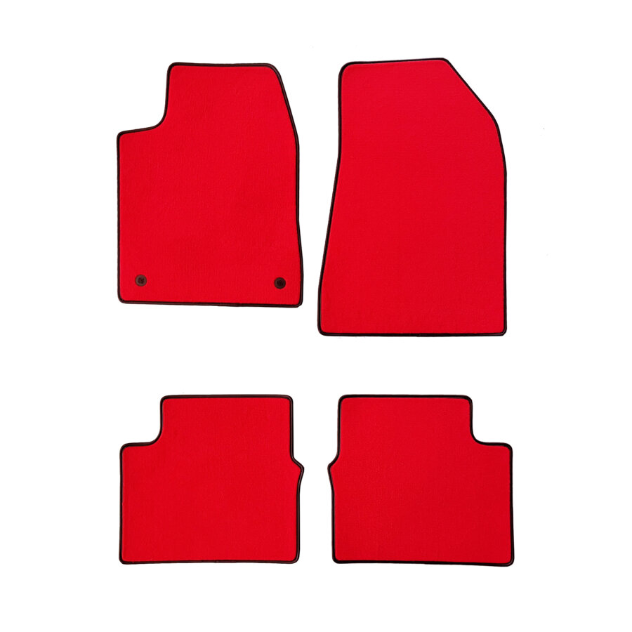 Tapis De Voiture Sur Mesure Pour Lexus RX (2009-2015) - Moquette Noire Bordure Rouge, Antidérapant, Fabriqué En Italie