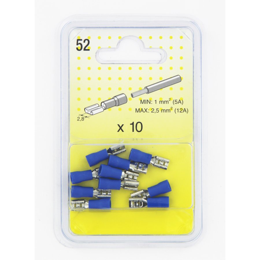 10 Cosses Plates Bleues 2,8 Mm Femelle
