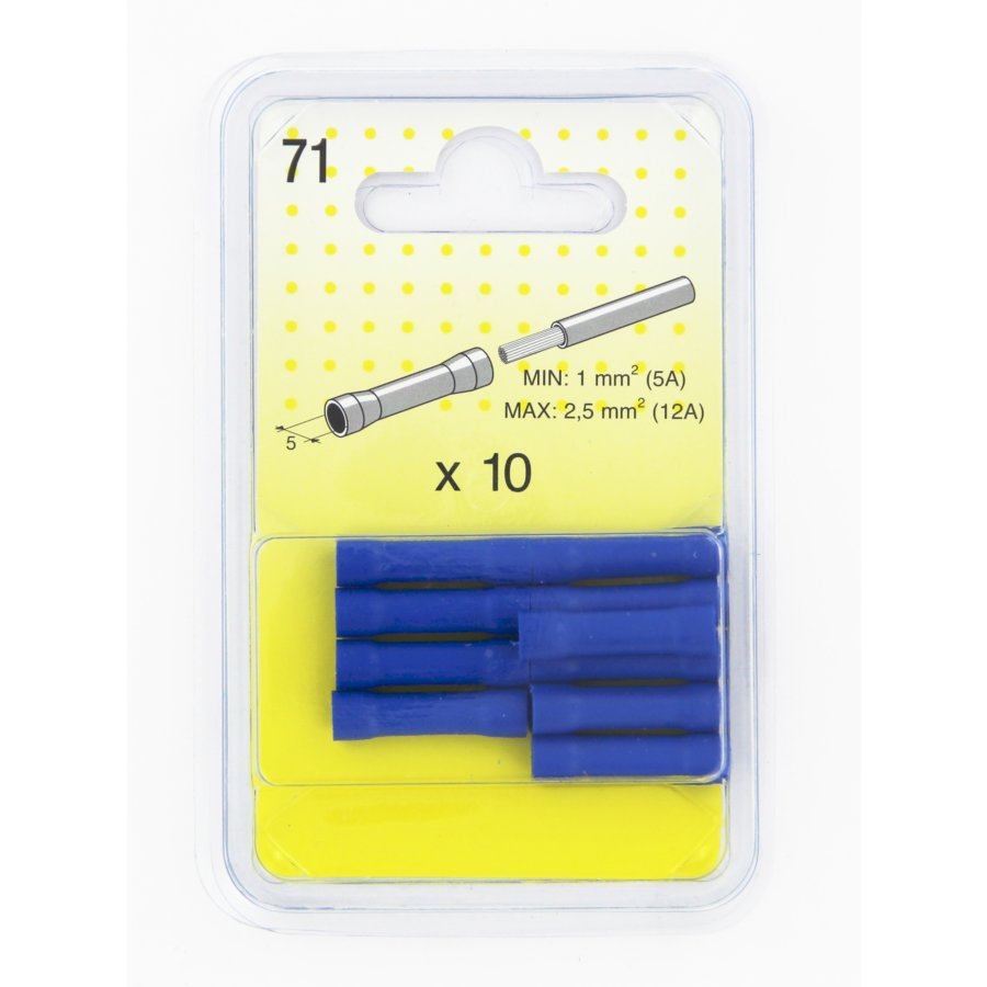 10 Cosses Cylindriques Bout À Bout Bleues 5 Mm