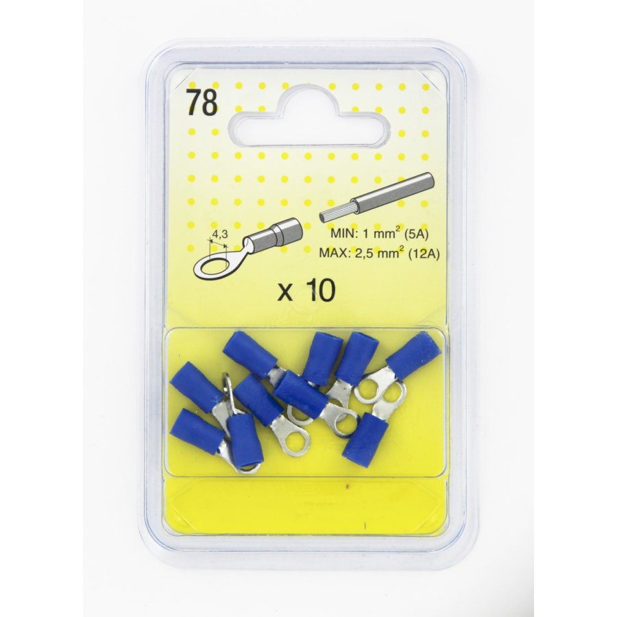 10 Cosses Rondes Bleues 4,3 Mm