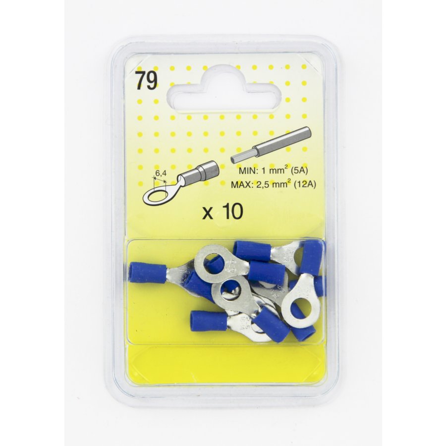 10 Cosses Rondes Bleues 6,4 Mm