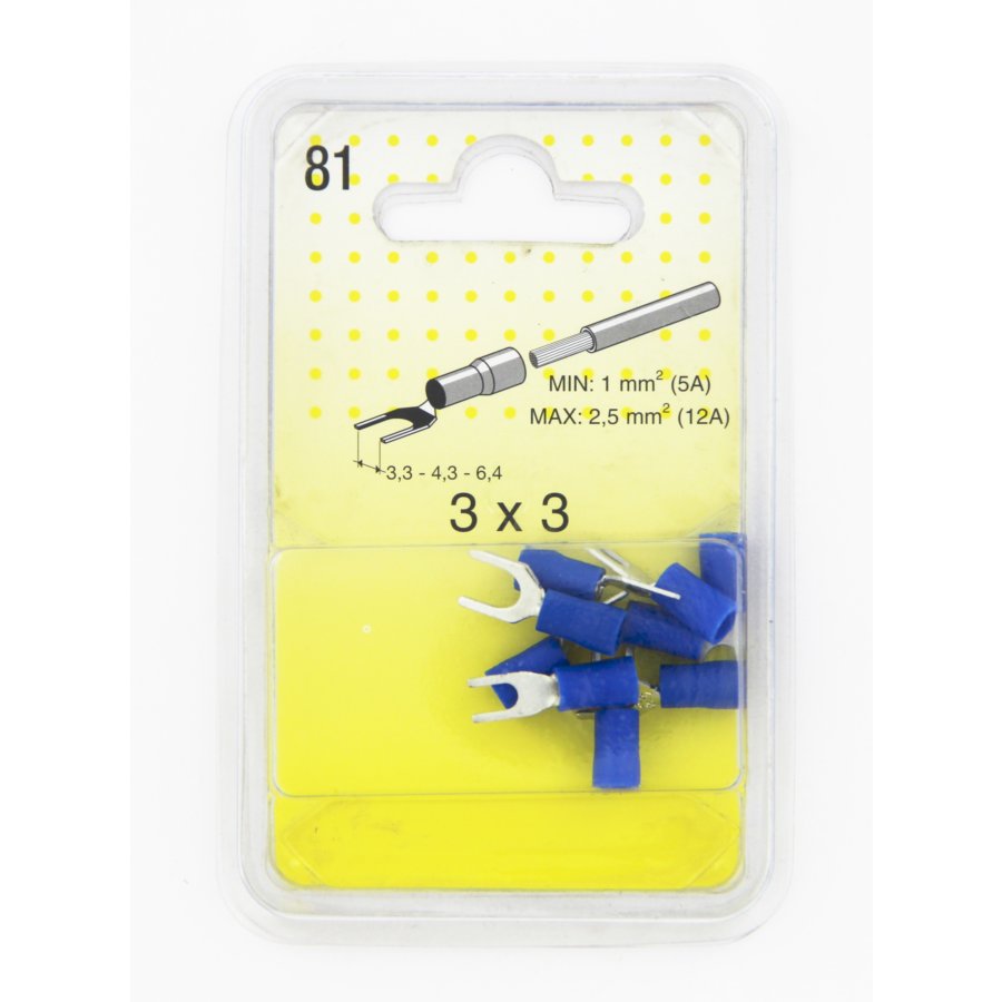 9 Cosses Fourches Bleues 3,3 Mm - 4,3 Mm - 6,4 Mm