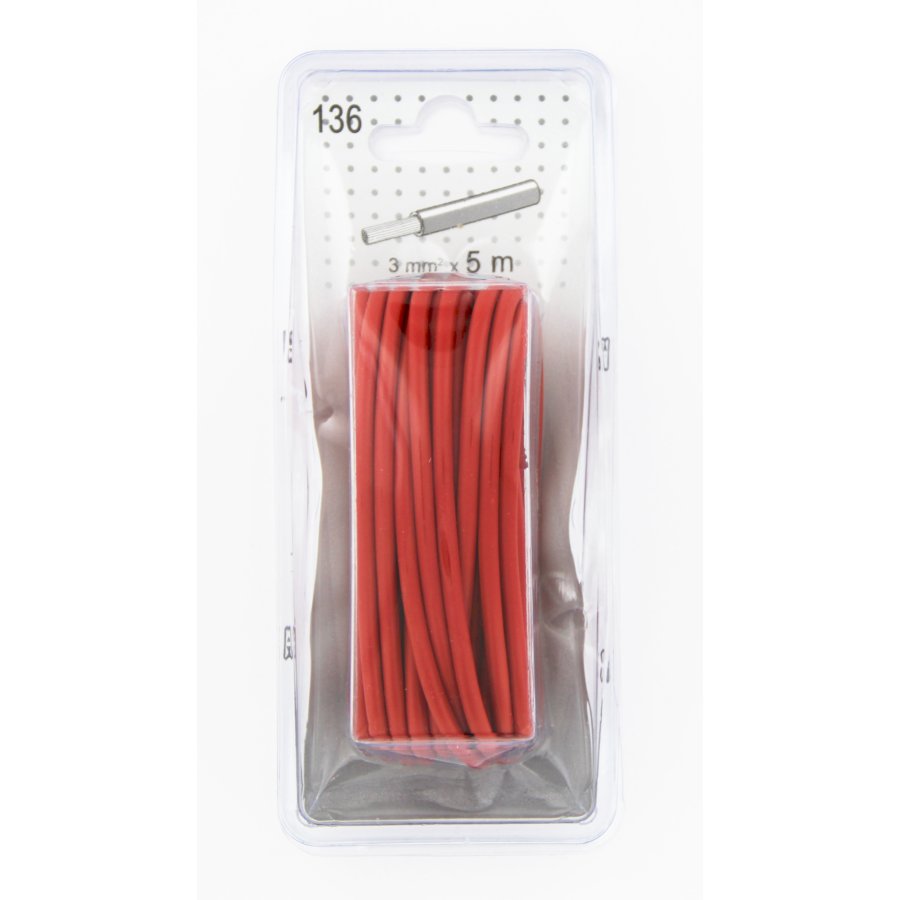 Câble Électrique 3mm² Rouge 5 M