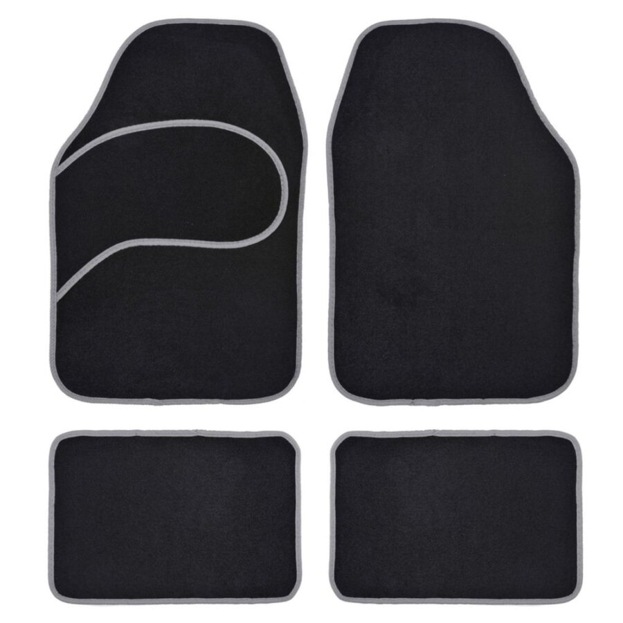 MTM Bali - Tapis De Voiture Universels Noir - 4 Pièces - Moquette 350g/m² - Antidérapant - Fabriqué En Italie