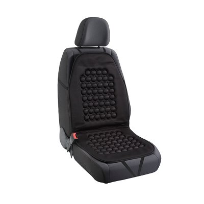 Couvre-Siège Billes En Bois Noir LAMPA – Massage Confortable Et Ventilation Pour Longs Trajets