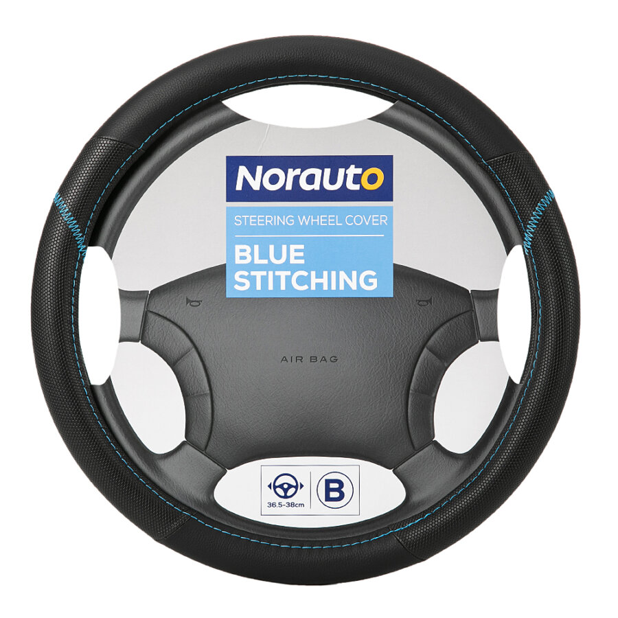 Couvre Volant Norauto En Silicone Noir Et Bleu