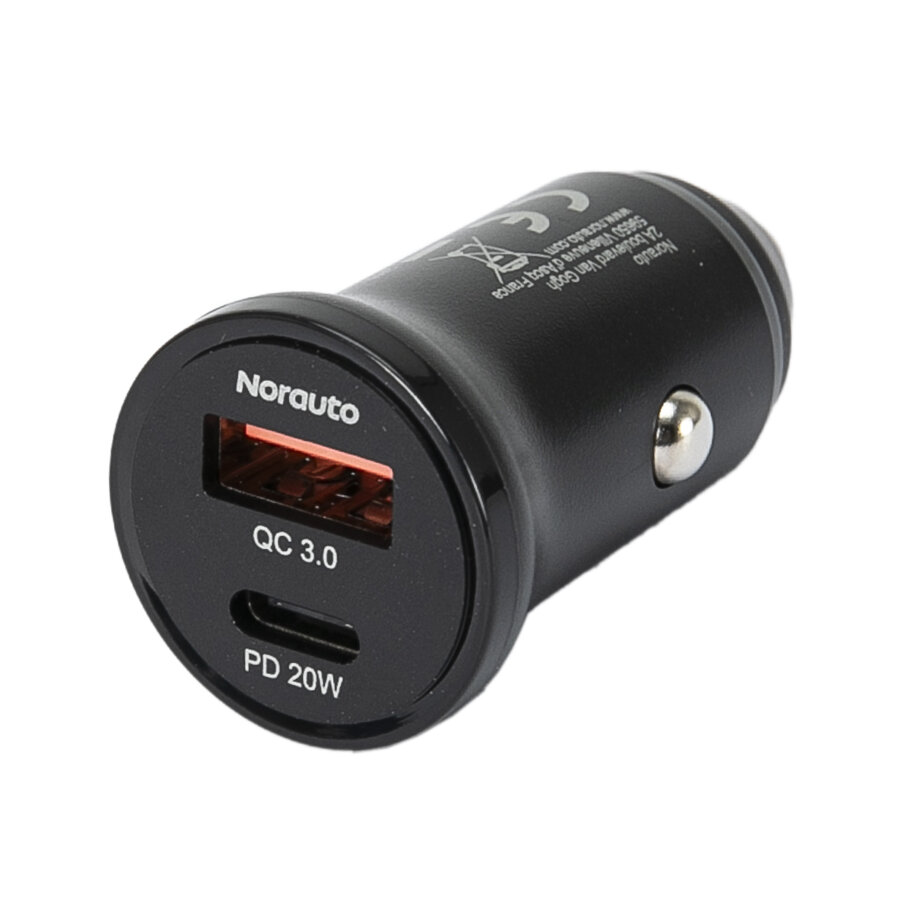 Chargeur de batterie sur allume-cigare 2 USB 1QC 18W + 1PD 20W NORAUTO ...