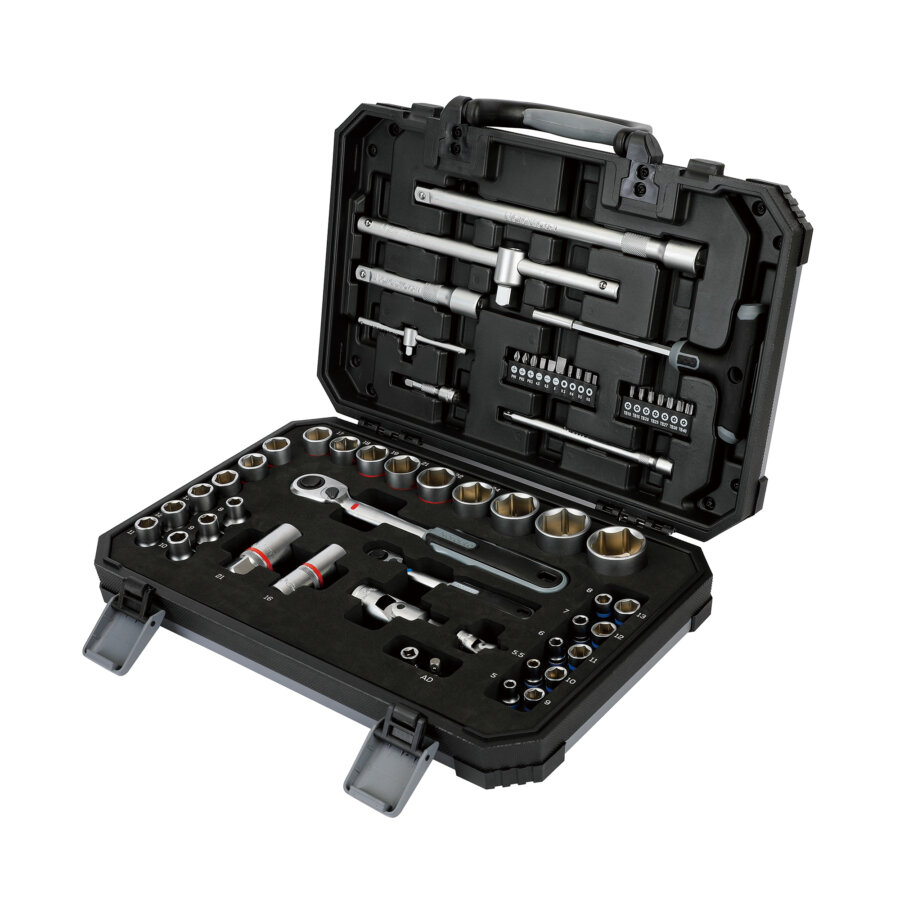Coffret Clé À Cliquet Carré 1/4'' + Douilles 6 Pans 5-32mm Et Embouts Norauto 60