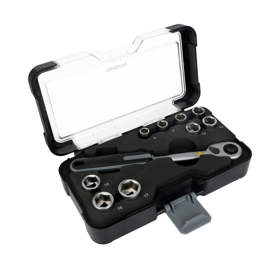Coffret Cliquet Carré 3/8" + Douilles 6 Pans 8-17mm Norauto