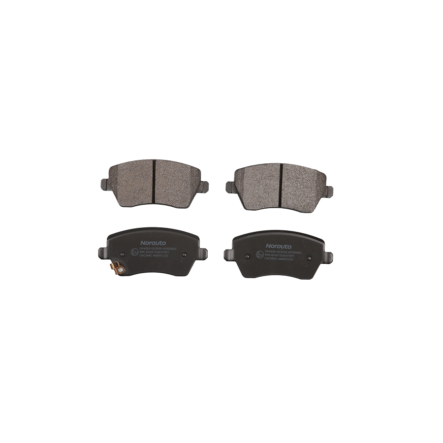 4 Plaquettes De Frein Norauto Np4069