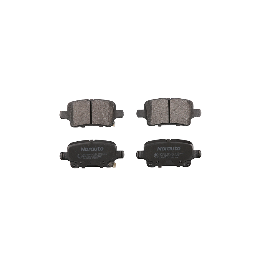 4 Plaquettes De Frein Norauto Np4938