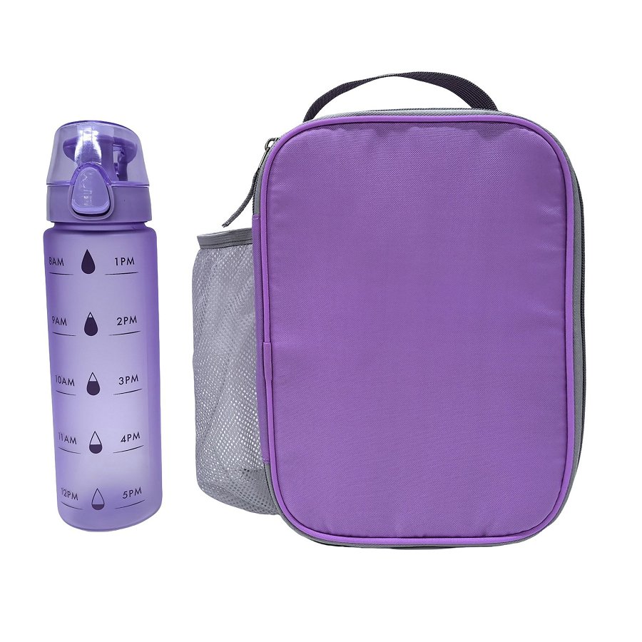 Sac Isotherme Avec Gourde De Motivation Violets