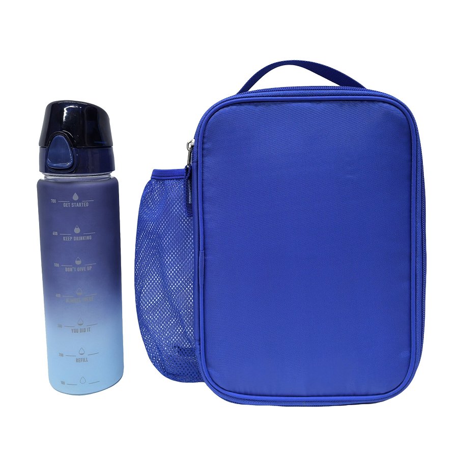 Sac Isotherme Avec Gourde De Motivation Bleus
