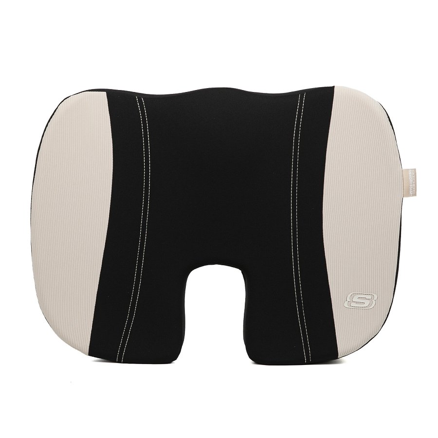 Coussin De Siège Orthopédique Skechers Noir Et Beige