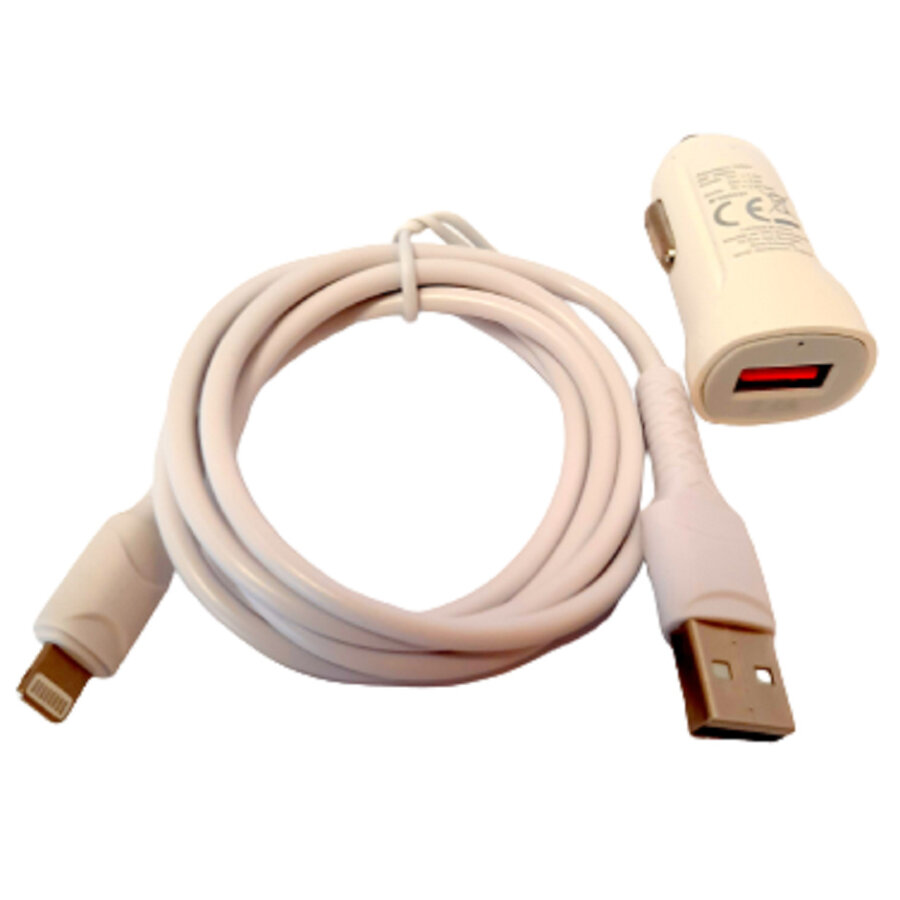 Chargeur Ac 12/24v Usb 2,4a + Câble Iphone 1 M