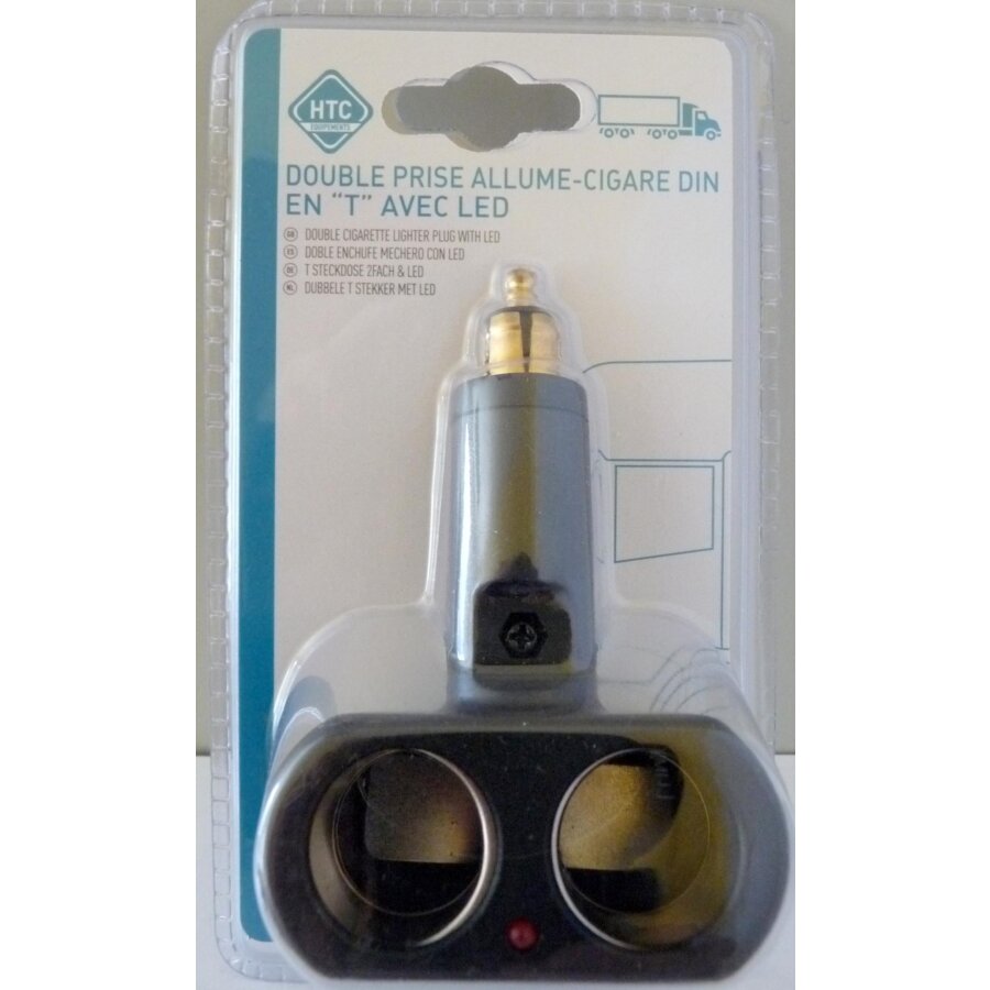 Double Prise Allume Cigare Heavy Duty Avec Fusible 10a Câble Rouge 20cm Htc 511882