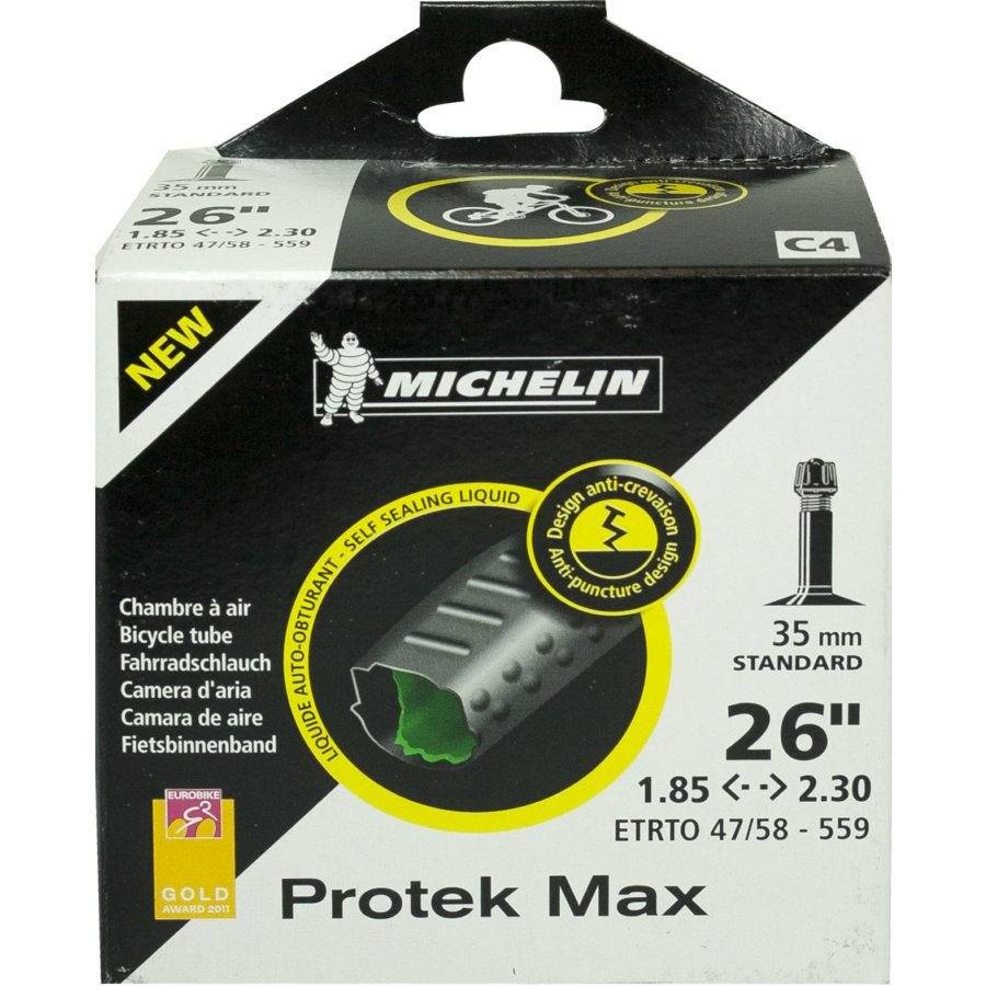Chambre À Air Vélo Protekmax 26x1,85/2,30 Michelin Valve Schrader 35 Mm