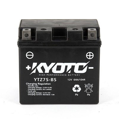Batterie SLA Kyoto YTX7L-BS 12V 6Ah - Pour Brixton 125 Bx 2017-2019 - Prête à L'emploi - 6