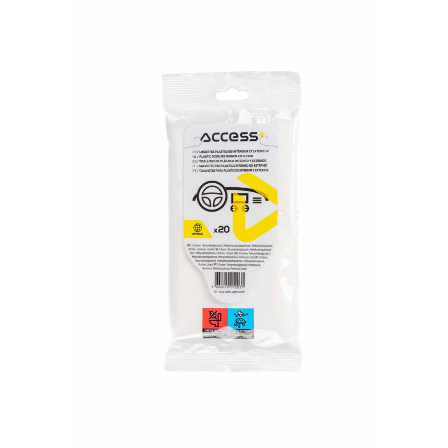 20 Lingettes Nettoyantes Plastiques Access+