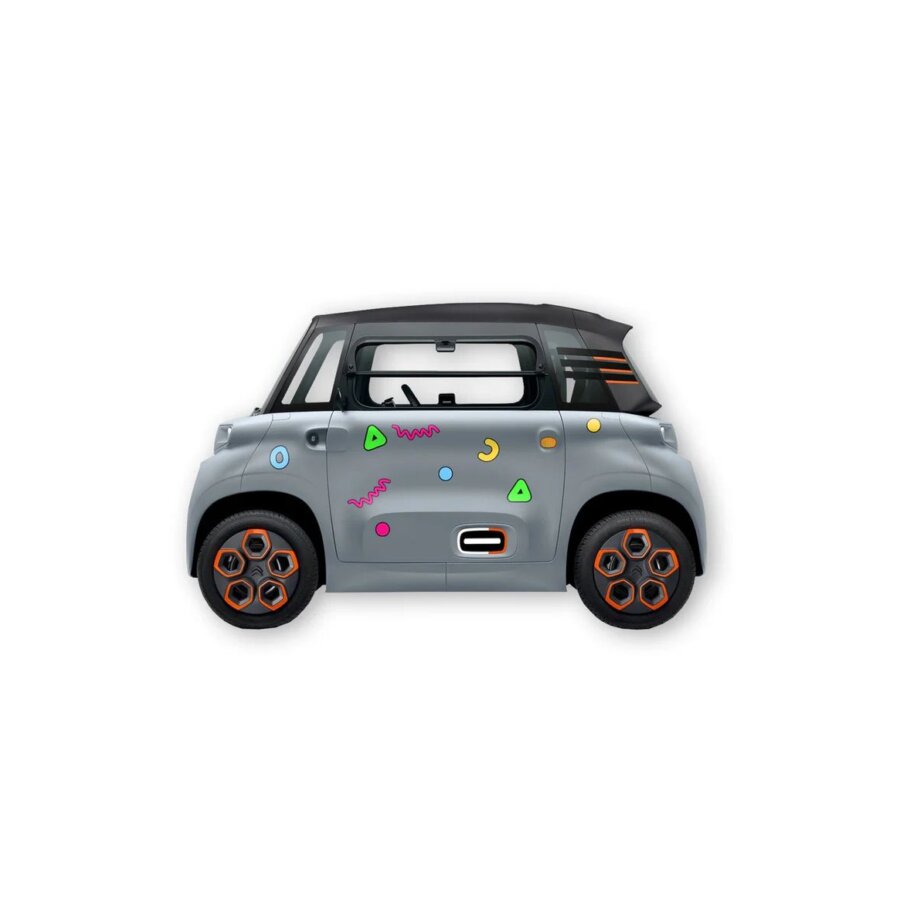 Kit 18 Autocollants Déco "forme 90s" Pour Voiture Sans Permis Abs