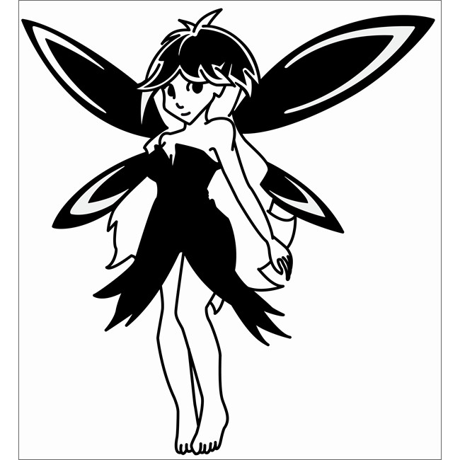 1 Sticker Autocollant Transférable Cadox Fée Noir