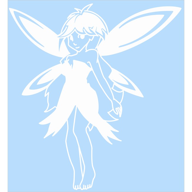 1 Sticker Autocollant Transférable Cadox Fée Blanc