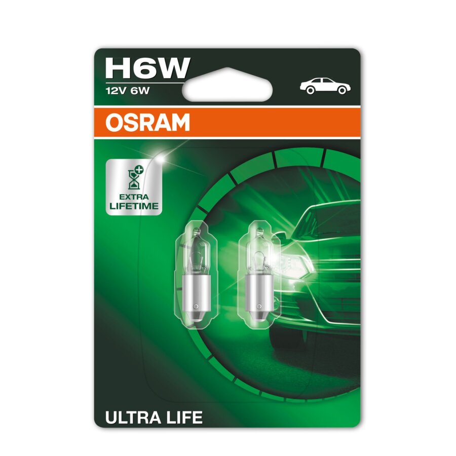 2 Ampoules Osram H6w Ultralife 12v