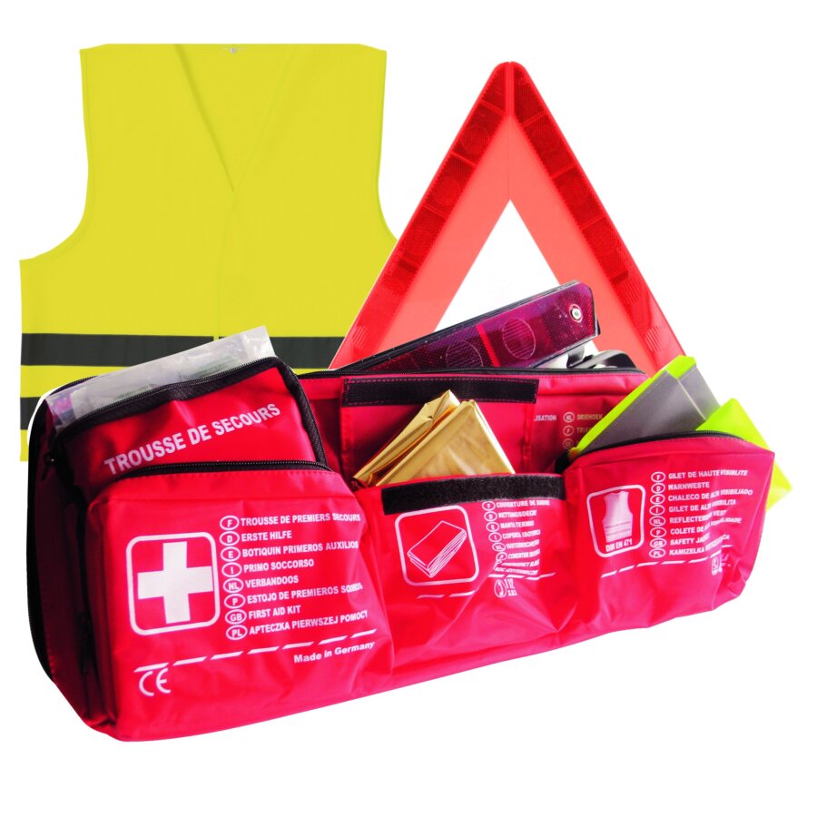 Pack Triangle + Gilet + Pharmacie + Couverture Survie