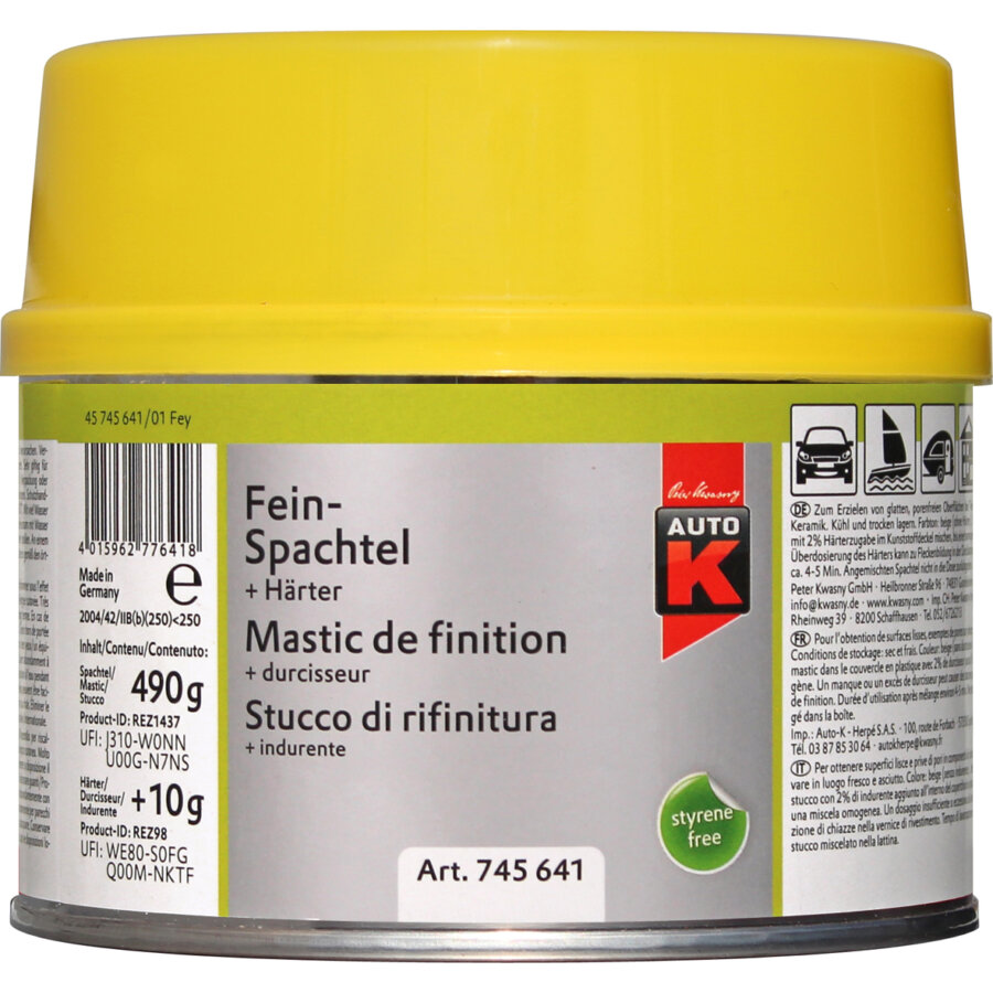 Mastic De Finition Auto-k 500 G