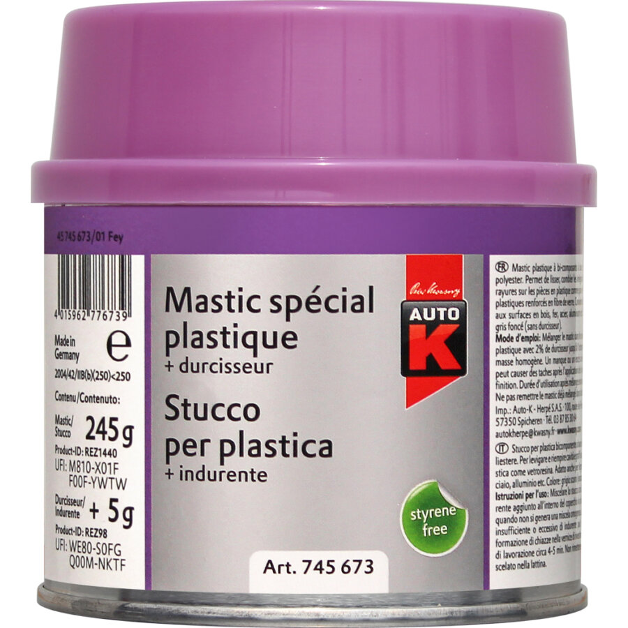 Mastic Spécial Plastique Auto-k 250 G